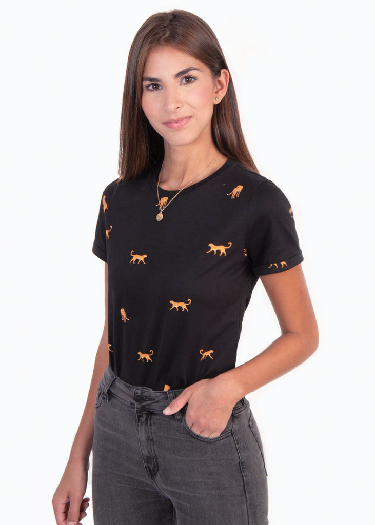 Camiseta estampada leopardos para mujer - Flashy