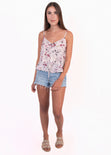 Blusa de flores con cinta para mujer - Flashy