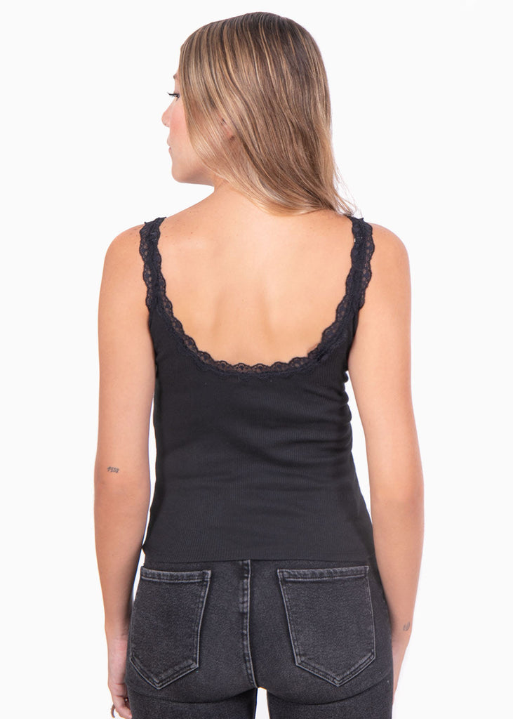 Blusa tiras encaje básica para mujer - Flashy