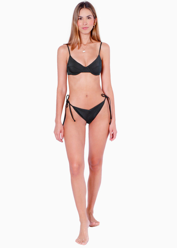 Top de vestido de baño con varilla color negro para mujer - Flashy