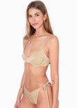 Top de vestido de baño con varilla color dorado para mujer - Flashy