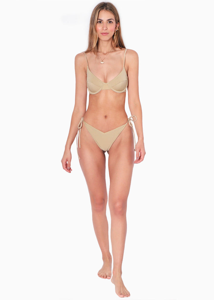 Top de vestido de baño con varilla color dorado para mujer - Flashy