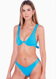 Top de vestido de baño con varilla tipo triángulo color azul para mujer - Flashy