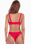 Top de vestido de baño de triángulo color rojo para mujer - Flashy