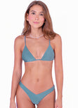 Top de vestido de baño de triángulo color azul para mujer - Flashy