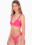 Top de vestido de baño de triángulo color fucsia para mujer - Flashy