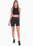 Top deportivo cuello alto sin mangas color negro para mujer - Flashy