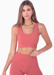Top deportivo de tiras color terracota para mujer - Flashy
