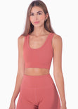 Top deportivo de tiras color terracota para mujer - Flashy