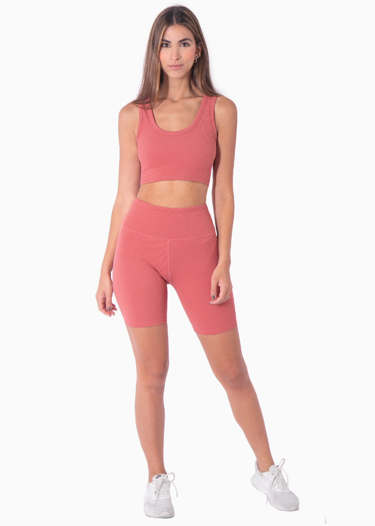 Top deportivo de tiras color terracota para mujer - Flashy