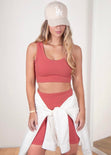 Top deportivo de tiras color terracota para mujer - Flashy