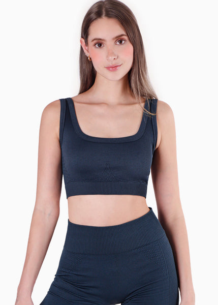 Top deportivo de tiras con escote cuadrado para mujer - Flashy