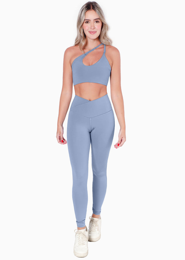Top deportivo de un hombro color azul para mujer - Flashy