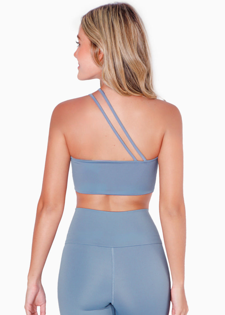 Top deportivo de un hombro color azul para mujer - Flashy
