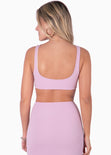 Vestido con cuello alto y aberturas en costados color lila, morado para mujer - Flashy