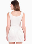 Vestido corto de tiras en contraste con recogidos en falda para mujer - Flashy