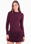 Vestido corto manga larga con boleros- OTOÑO