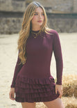 Vestido corto manga larga con boleros- OTOÑO