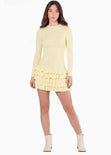 Vestido corto manga larga y falda con boleros - OTOÑO.AMARILLO