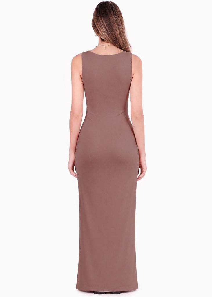 Vestido largo con amarre en cadera - PALMARES