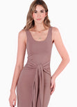 Vestido largo con amarre en cadera - PALMARES