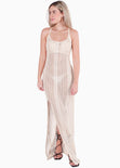 Vestido largo de tiras y de malla para mujer - Flashy