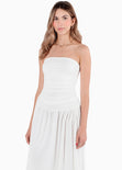 Vestido strapless falda suelta - VERANO