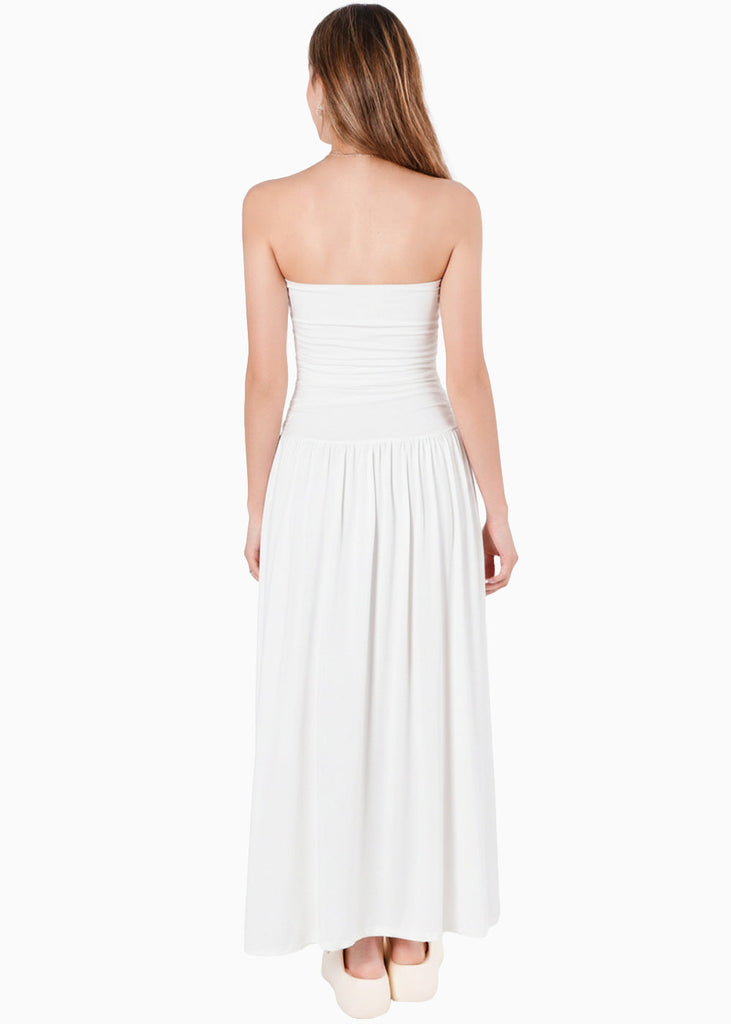 Vestido strapless falda suelta - VERANO