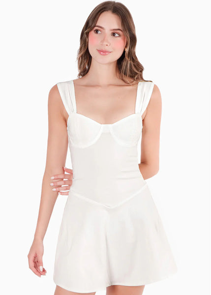 Vestido tipo corset con mangas efecto drapeado para mujer - Flashy