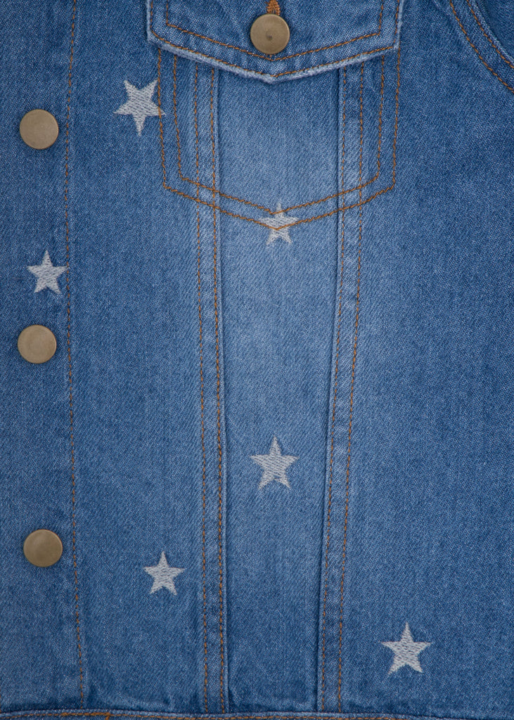 Chaqueta indigo con estrellas para mujer - Flashy